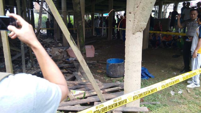 Inilah selasar yang roboh tadi pagi (28/9). F/M RIDWAN/JAMBIUPDATE