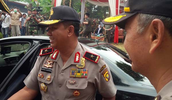 Kapolda Bambang Sudarisman, saat tiba dilokasi penutupan pucuk