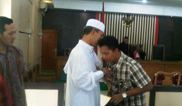 Mantan Sekda Merangin, Arfandi Setelah menjalani Sidang Kontra Memori PK