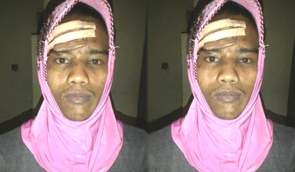 Pelaku pembobolan rumah yang menyamar menggunakan jilbab. FEBRI/JAMBIUPDATE.COM