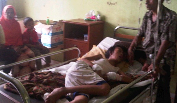 Korban Ela saat masih dirawat di RS Ahmad Rifin