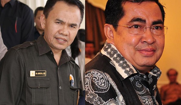 Bupati Kerinci Adi Rozal dan Walikota Sungaipenuh Asyafri Jaya Bakri 