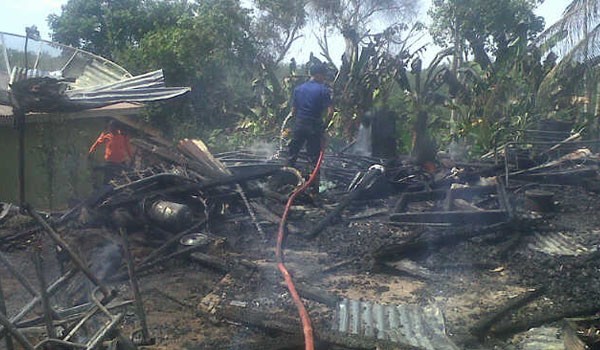 Kebakaran yang terjadi di Merangin