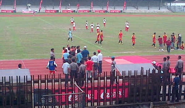 Kesebelasan Kerinci yang bertanding melawan kesebelasan Tanjabbar