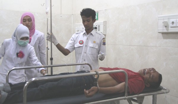 Napi yang dirawat dirumah sakit karena dihakimi massa saat mencoba kabur