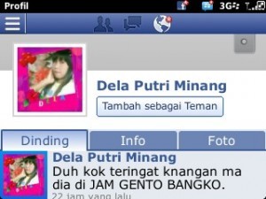 Akun FB Dela Putri Minang