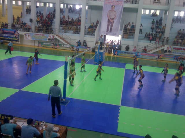 Pertandinga Volly Bal yang berlangsung tadi pagi