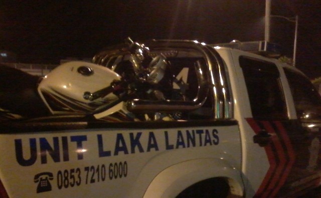 Kendaraan yang dipakai Maradona dibawa ke Pos Lantas Simpang Pulai