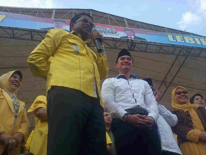 Idrus Marham memberikan orasi politik 