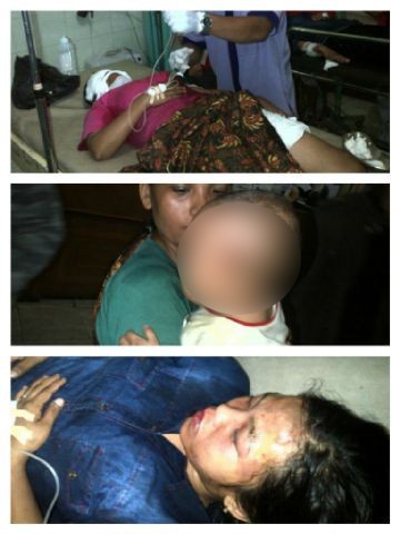 Korban saat berada di rumah sakit