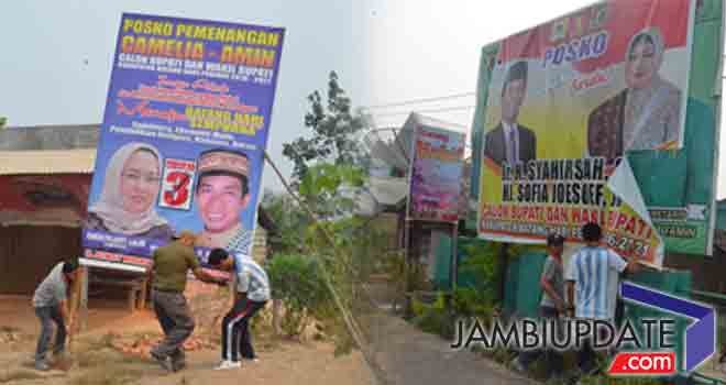 Penertiban Alat Peraga Kampanye (APK) di Batanghari.