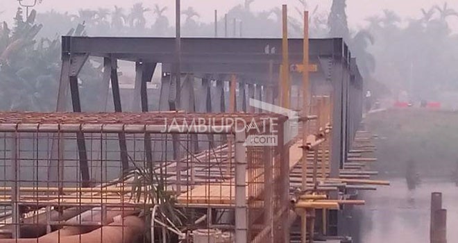 Perbaikan Jembatan Lagan di Sabak Barat.