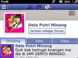 Akun FB Dela Putri Minang