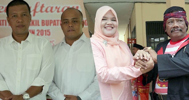 Dua pasangan Calon Bupati dan Wakil Bupati Tanjabtim Dillah-Gatot dan Romy-Roby.