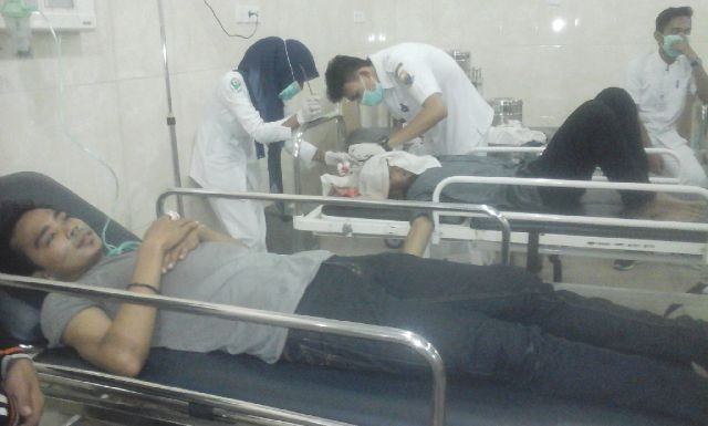 Mahasiswa saat dirawat di RSUD Raden Mattaher