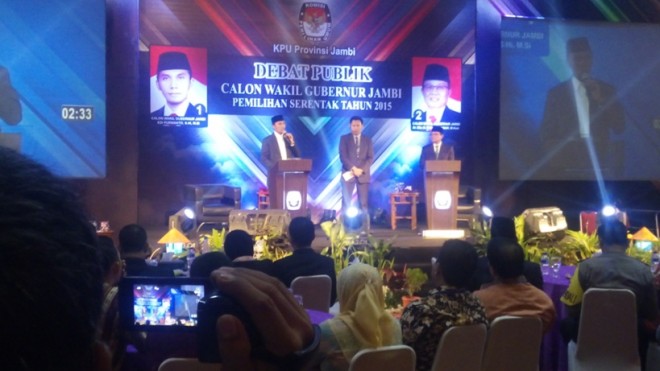 Debat kandidat Cawagub Jambi Edi Purwanto dan Fachrori Umar