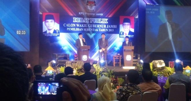 Debat kandidat Cawagub Jambi Edi Purwanto dan Fachrori Umar.
