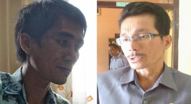 Sekretaris Dinas  PU Batanghari A Shomad dan Ketua DPRD Batanghari Mahdan