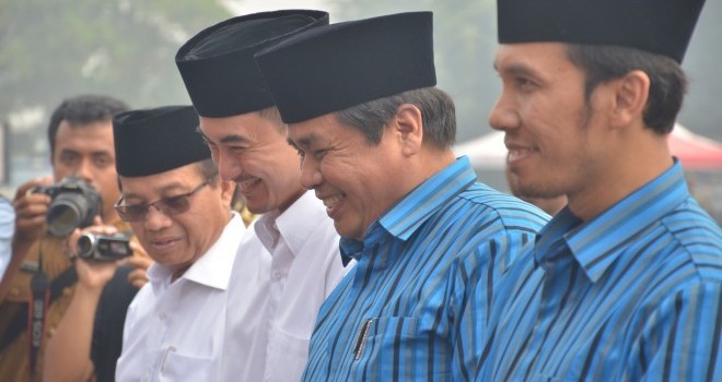 Dua pasangan calon gubernur dan wakil gubernur Jambi HBA-EP dan ZZ-FU