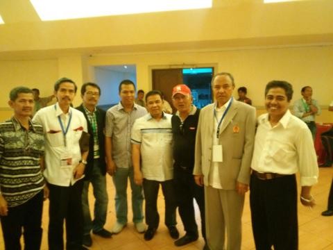 Indra Armendaris (dua dari kanan) dan As Budianto (Dua dari kiri) bersaing di Musorprov KONI Provinsi Jambi