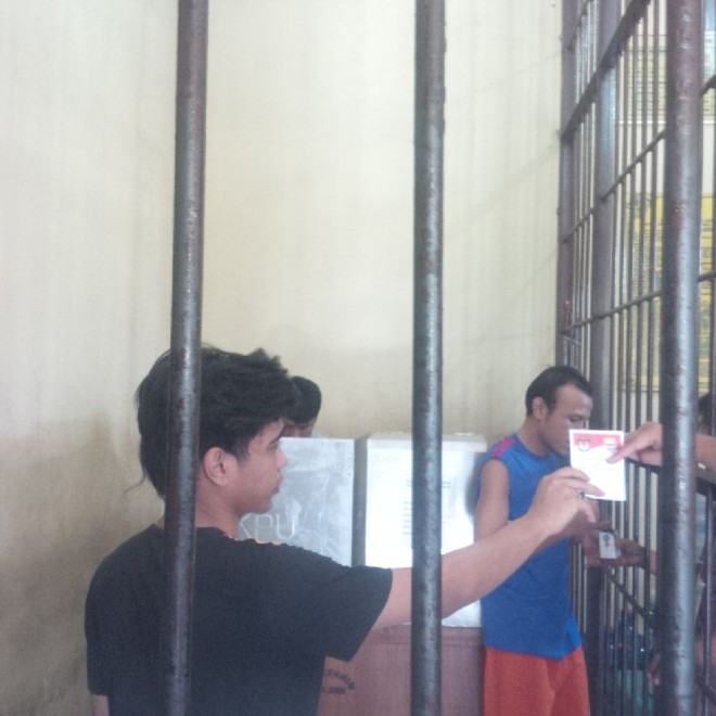 Situasi saat tahanan Polda Jambi mencoblos