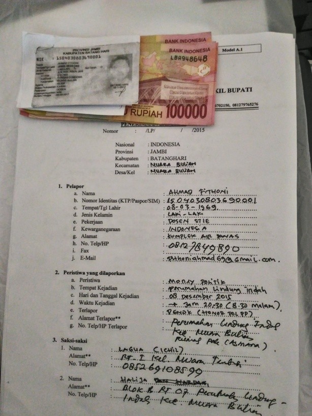 Barang bukti laporan yang disampaikan oleh tim paslon Ardian-Qomaruddin