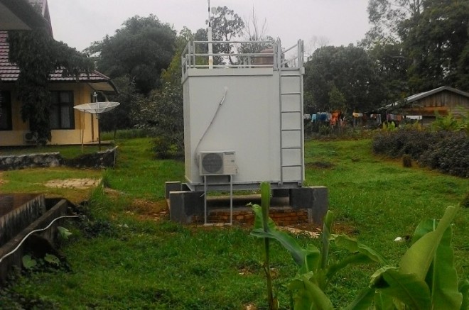 Alat Indeks Standar Pencemaran Udara (ISPU) PM 2,5, yang dipinjam dari BMKG Pusat.