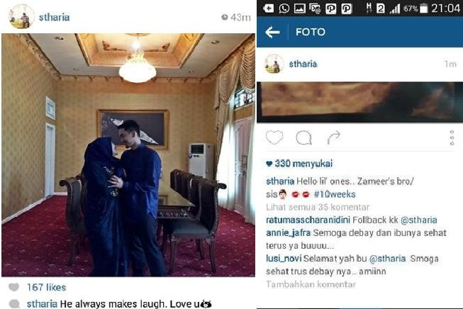 Koleksi foto terbaru yang diupload Sherrin di aku IG miliknya bersama suami dengan caption 