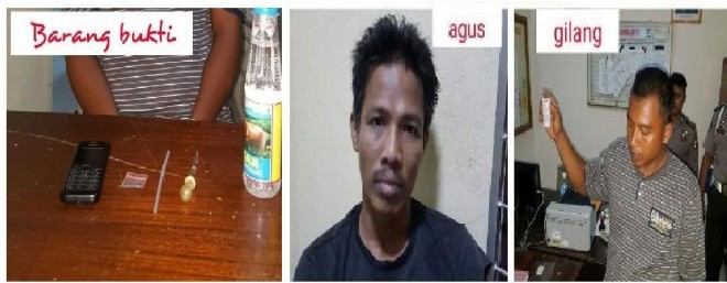 Tersangka dan barang bukti saat diamankan