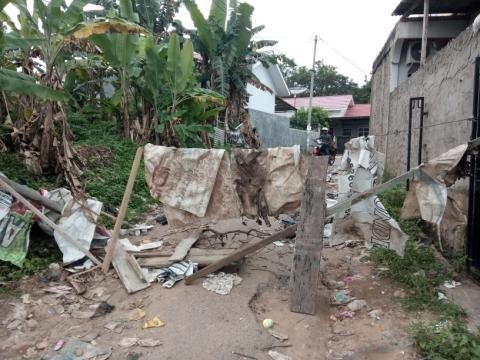 Jalan yang diblokir warga di Kenali Besar Selasa (29/12)