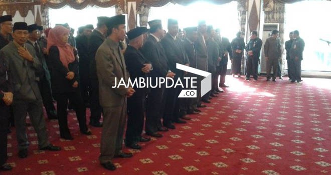 Gladi bersih pelantikan pejabat Pemprov Jambi di rumah dinas gubernur Jambi pagi ini (8/1)
