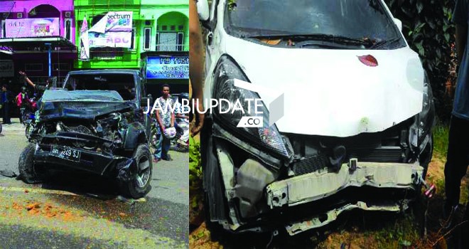 Dua kendaraan yang terlibat kecelakaan lalu lintas  di Mayang sore ini (9/10