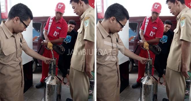 Disperindag Kota Jambi melakukan inspeksi mendadak ke sejumlah SPBU di Kota Jambi.