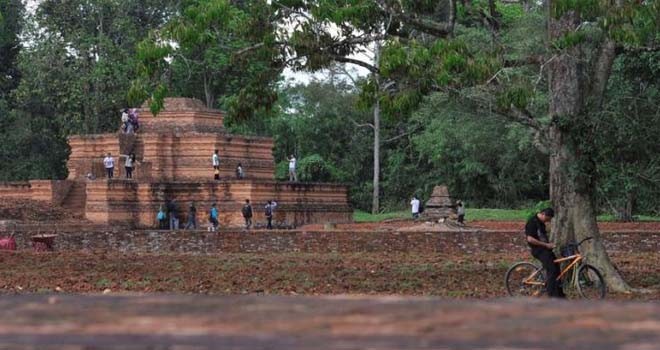 Candi Tinggi di Kompleks Situs Candi Muaro Jambi di Kabupaten Muaro Jambi.