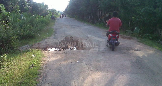 Jalan Padang Lamo yang merupakan jalur akses utama lima kecamatan di Kabupaten Tebo, hingga saat ini kerusakannya kian parah.