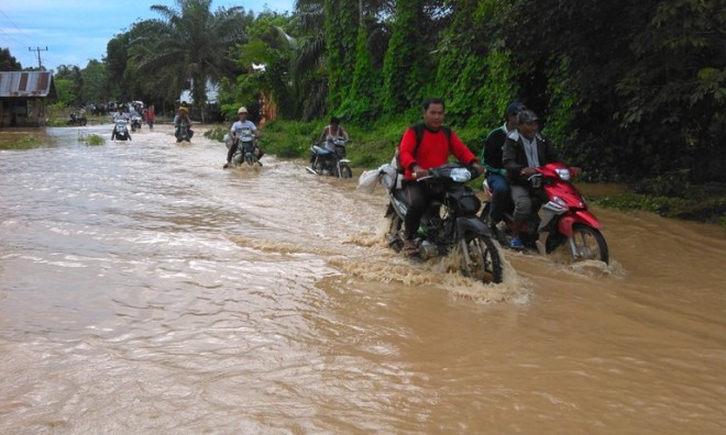 Banjir yang terjadi di Merangin kemarin (28/1)