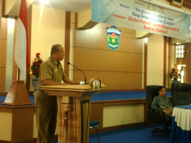 Pembukaan sosialisasi Kades Favorit JE di Sungai Penuh Selasa (29/3)