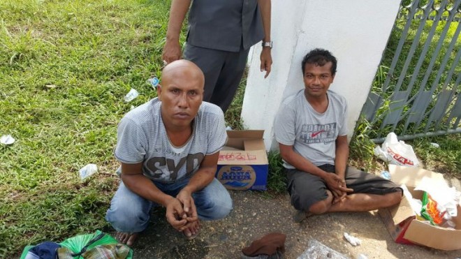 Tersangka yang diamakan polisi dalam razia di Paal 12 Pondok Meja