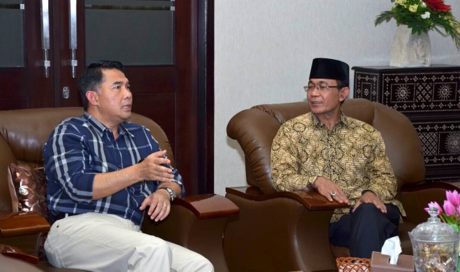 Wali Kota Fasha berdialog dengan Wali Kota Mataram H. Akhiyar Abduh