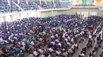 Tes SBMPTN Universitas Jambi tahun lalu yang dilakukan di Balairung.