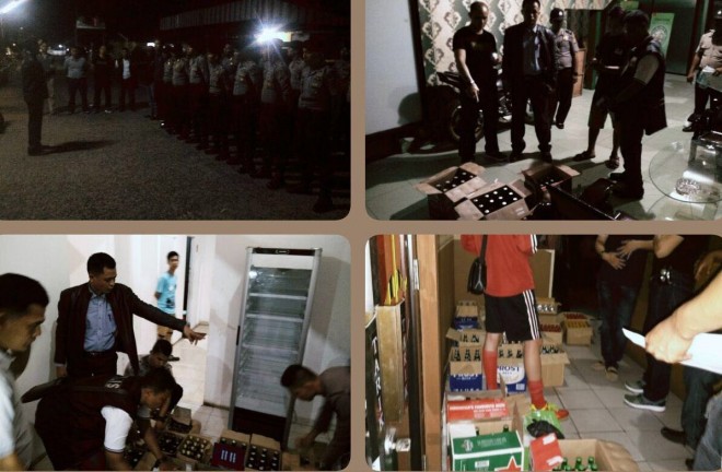 Barang bukti Miras yang disita Polresta Jambi dari dua panti pijat di Kota Jambi