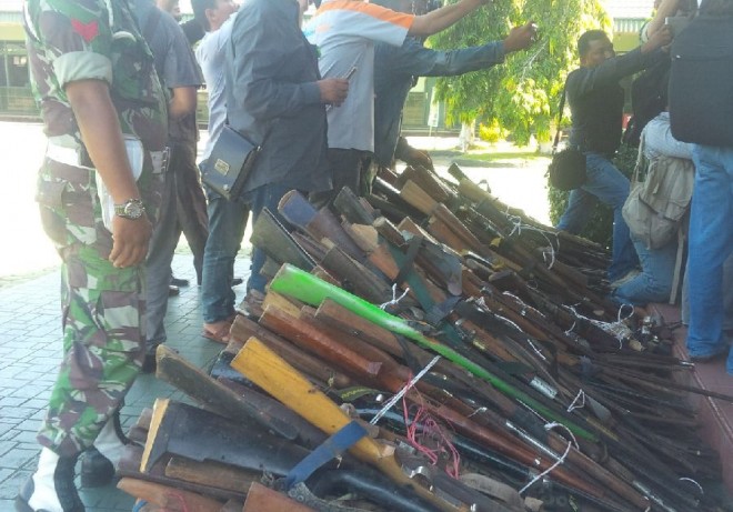 Barang bukti kecepek yang disita TNI