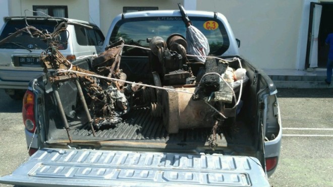 Barang bukti kerusuhan di PT LAJ Tebo