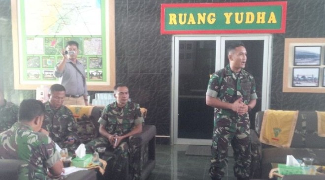 Coffie Morning Batalyon 142/Ksatria Jaya bersama awak media di Jambi