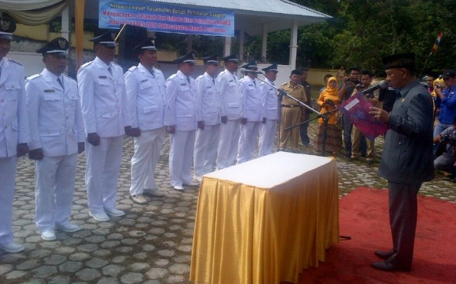 Pelantikan Kadis di Kecamatan Sungai Manau oleh Wabup Merangin Khafied Moein Senin (30/5)
