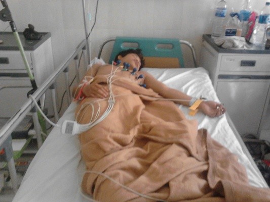 Salah satu korban yang dirawat intensif di rumah sakit
