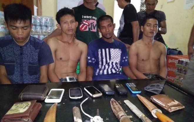 4 perampok lintas provinsi yang berhasil diamankan Tim Opsnal Jatanras Direktorat Reserse Kriminal Umum (Ditreskrimum) Polda Jambi