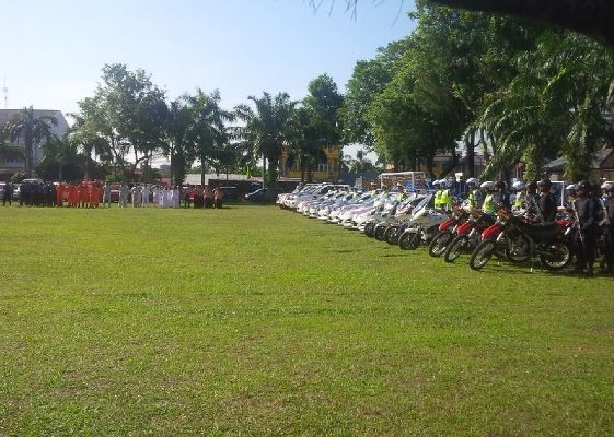 Apel Operasi Ramadniya 2016 yang dilakukan di Polresta Jambi, Kamis (30/6)