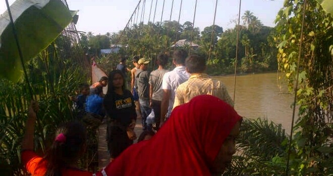 Lokasi tenggelamnya Aidil Putra.