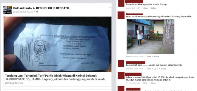 Foto screen komentar netizen di Medsos Facebook